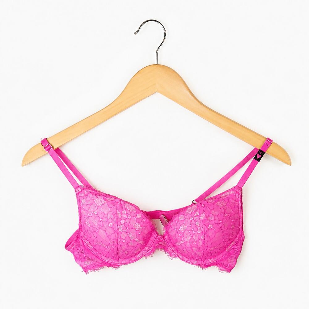 Victoria's Secret Dream Angels Hot Pink Lace Push-Up Bra 34A